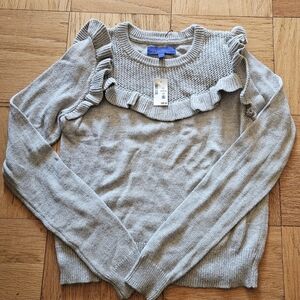 Aeropostale Light Gray Ruffle Sweater